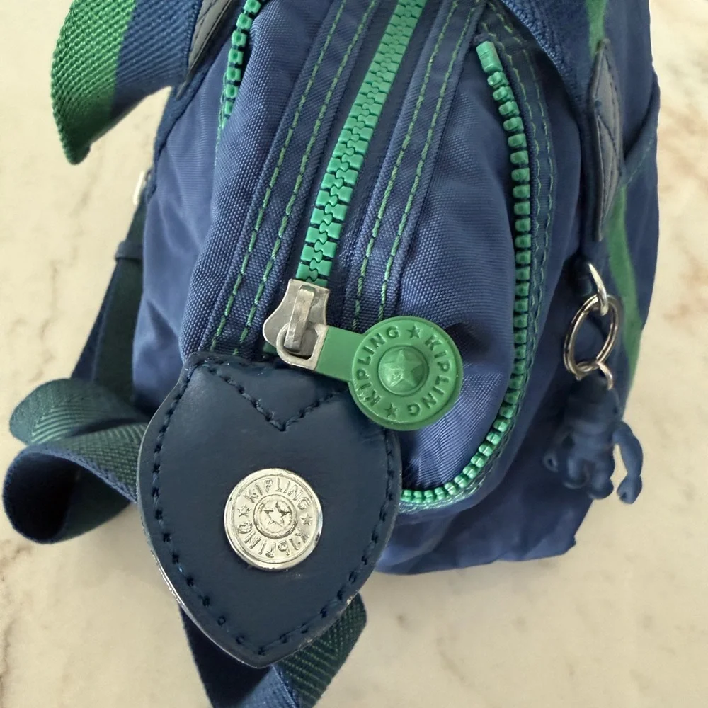 Kipling Navy and Lime Tote Bag - Picture 11 of 14